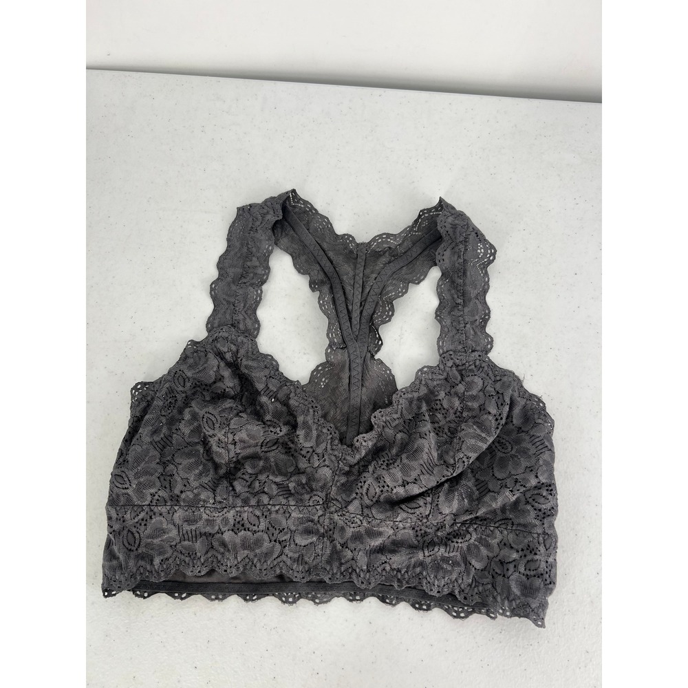 Felina Women Size M Floral Lace Racerback Bralettes Black Pink Gray Lot - Picture 9 of 16